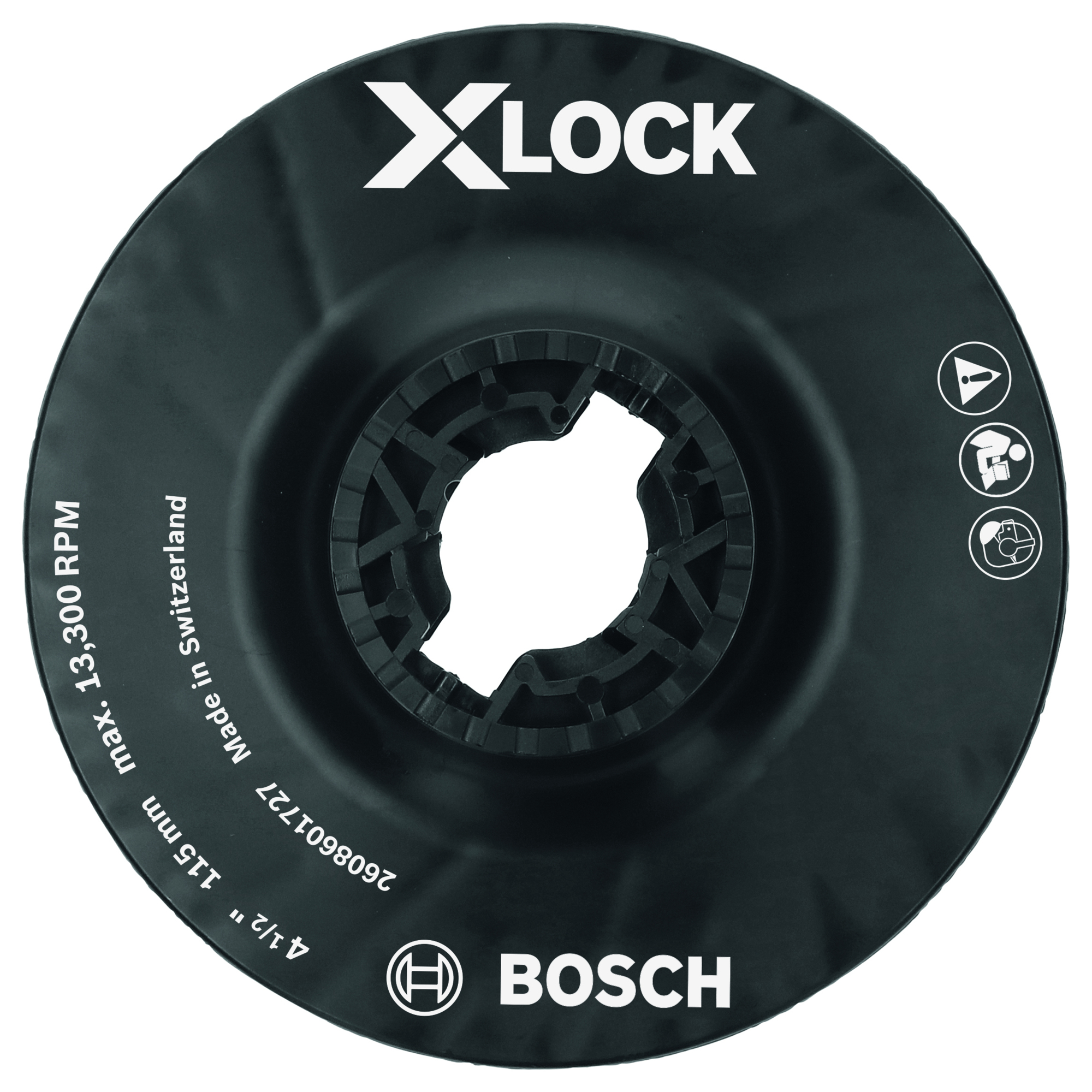 Bosch X-LOCK Backing Pad — 4-1/2in., Medium Hardness, Model# MGX0450